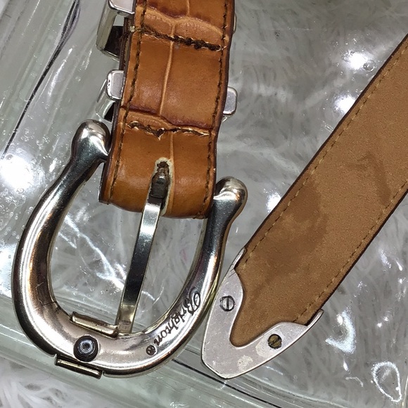 Brighton tan croc embossed narrow belt 28 - Picture 6 of 10